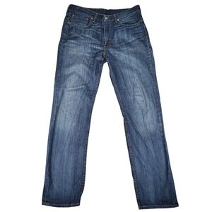 Levi's 514 Jeans Mens 34x34 (Fits 34x33) Regular Straight Blue Faded Denim